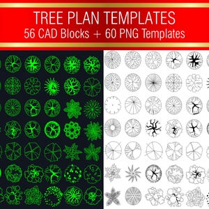 Baumplan CAD-Blöcke | Autocad Landschafts Architektur Vorlagen (DWG- und PNG-Dateien)