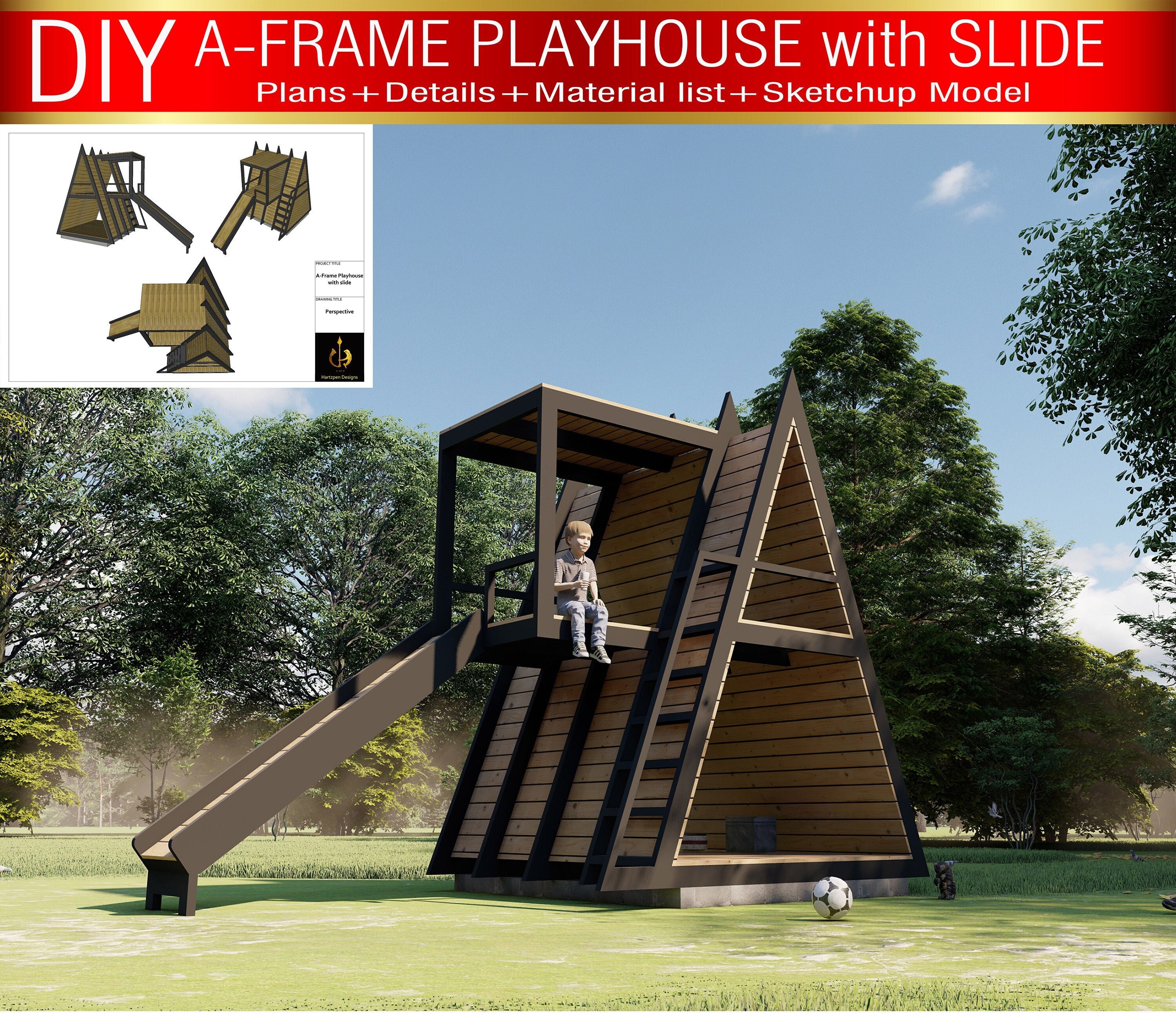 A Frame Playhouse On Stilts Plans Wooden Playhouse With Porch Outlet