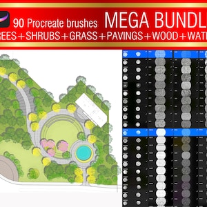 Procreate Landscape Brushes | Tree, Grass, Paving & Texture Stamps for Architecture Design (Digital Download)