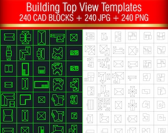 Building Top View CAD Blocks | Architecture Site Layouts (dwg, png, jpg)