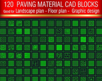 Paving Material CAD Blocks | Landscape Architecture DWG AutoCAD Symbols (Digital Download)