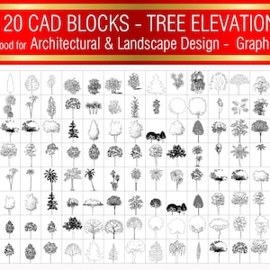 Tree Elevation CAD Blocks | AutoCAD Tree Symbols | DWG File for Landscape & Architecture | Architectural Tree Elevation CAD Pack