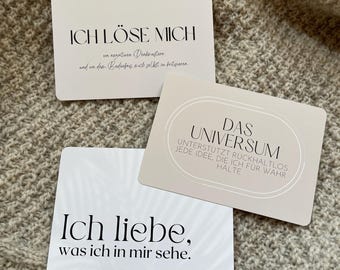 Minimalist self-care postcards | Affirmations for self-love, peace & positive thinking for women