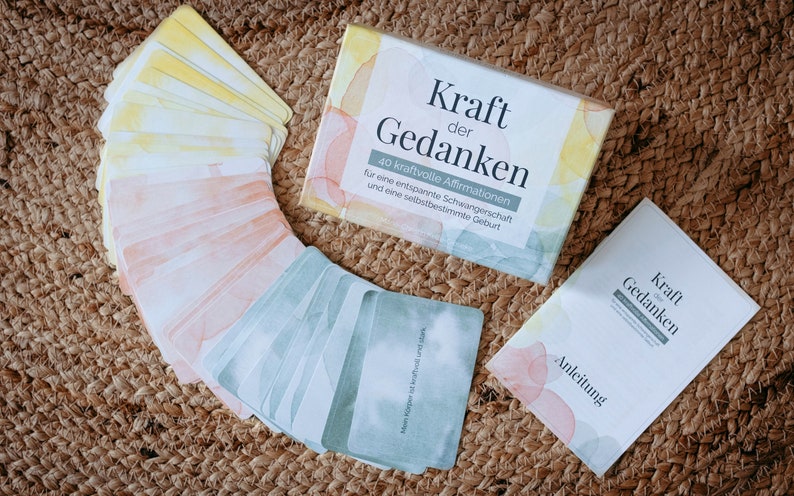 Affirmationskarten für die Schwangerschaft und Geburtsvorbereitung, mit Selbstvertrauen in die Traumgeburt, Mentale Hilfe für Hausgeburt, Kursmaterial für Doulas und Hebammen, Schwangerenkurse