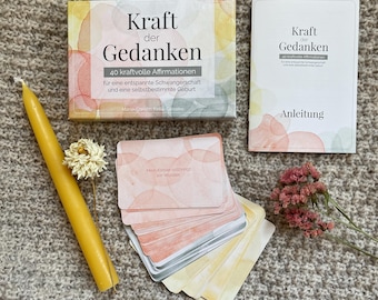 Affirmation cards for pregnancy & birth with beeswax candle | Self-care mental birth preparation