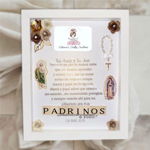 Caja de sombras para propuesta de padrino, propuesta de padrino, caja de sombras, padrinos, caja de sombras, bautismo, padrinos de bautismo, bautizo