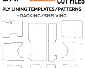 100 kits de revêtement intérieur pour fourgons Plus de 100 modèles de fourgons et d'étagères pour fichiers cad DXF éprouvés