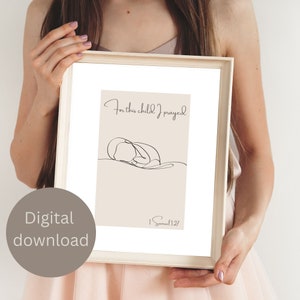 Für dieses Kind betete ich. 1 Samuel. Bibelverse druckbare Wandkunst I Schwangerschaft neue Baby shower I Baby Ankündigung I Christliches Kinderzimmer Poster