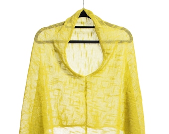 Lime colour Sheer Knit Poncho | Cotton Mix Poncho for Women | Boho |  One Size | gift for ladies of all ages |