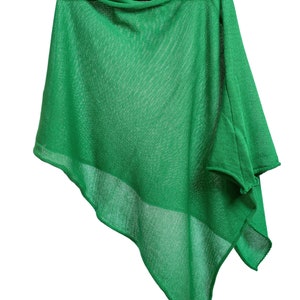 Emerald Green 100 % Soft Matt and Combed Organic Fine Cotton Poncho |  One Size | gift for ladies of all ages |