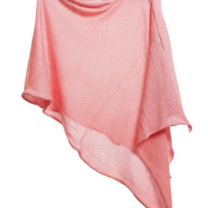 Petal Pink Colour 100 % Soft Matt and Combed Organic Fine Cotton Poncho |  One Size | gift for ladies of all ages |