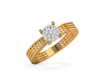 Solitär Verlobungsring, durchbrochener Ehering, 14K Gelbgold überzogen, 1.80 Ct Diamant Ring, Abschlussgeschenke, Hochzeitsgeschenke für Frauen