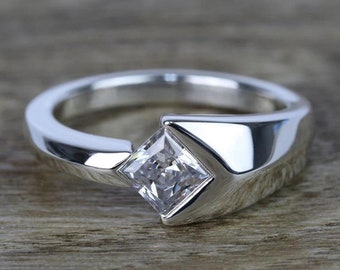 Men's Solitaire Ring, Men's Engagement Ring, 1.91 Ct Diamond Ring, Bezel Set Wedding Gifts For Boyfriend, Handmade Jewelry, Men's Rings
