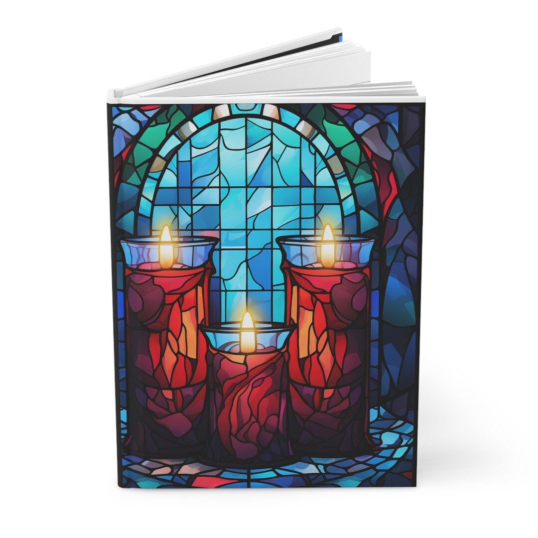 Candles in the Window Stained Glass Illustration Hardcover Etsy