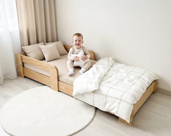 Vloerbed met verwijderbare rails – montessori-geïnspireerd, 190 x 90 cm