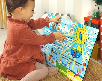 Jouet interactif Montessori pour améliorer la mémoire, planche occupée en bois des saisons du calendrier, cadeau éducatif parfait pour les enfants