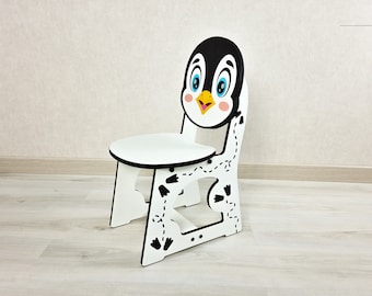 Silla adorable para niños: muebles Montessori de madera hechos a mano, silla infantil perfecta para sala de juegos, gran idea de regalo