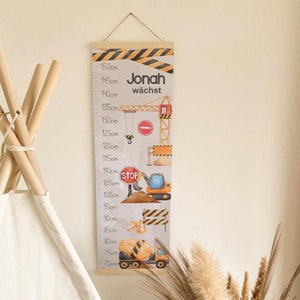 Measuring bar "Construction site" | Measuring stick | Gift idea | Personalized gift | Children's room decoration