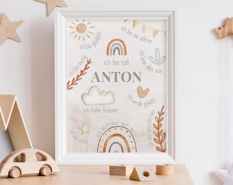 Affirmation poster "Rainbow" | Affirmation | School enrollment | 1st birthday gift | | Nursery decoration