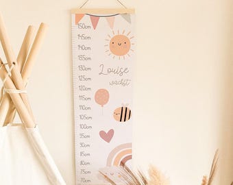 Barre de mesure "Boho" | référence | Idée cadeau | Cadeau personnalisé | Décoration de chambre d'enfant