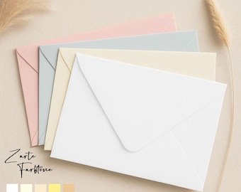 DIN B6 envelop, delicate kleuren | Envelop | Brieven envelop | Uitnodiging | Pastelkleuren | Doop | Bruiloft | Uitnodigingskaart