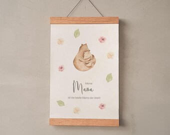 Spruchposter "Mama Bär" | Geschenkidee | Personalisiert  | Muttertag | Wanddeko