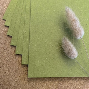 Papier cartonné naturel "Kraft vert" DIN A4 | Papier kraft | Cartes d'invitation | Papeterie de mariage | Feuilles de papier