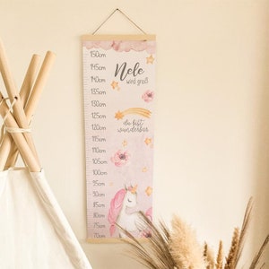 Messleiste "Baby Unicorn" | Messlatte | Geschenkidee | Personalisiertes Geschenk | Kinderzimmerdeko