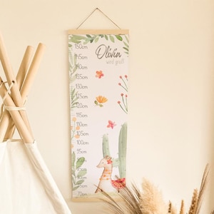 Messleiste "Lama 1" | Messlatte | Geschenkidee | Personalisiertes Geschenk | Kinderzimmerdeko
