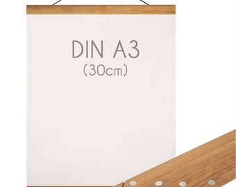 Wooden poster bar 30.5 cm (A3) | Poster hanger | Wooden strip | Wooden magnetic holder