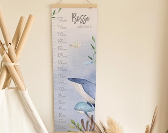 Whale-shaped growth chart | Height chart | Gift idea | Personalized gift | Nursery decor