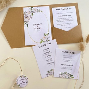 Blanko Pocketfold Karte B6 Recycling Natur 300gr | Einladung DIY Hochzeit Kraftpapier Umschlag image 5