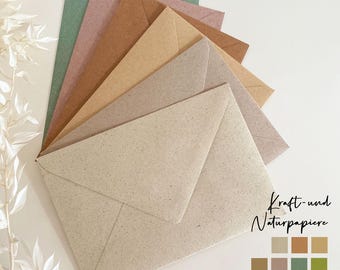 Envelope DIN B6 (125 x 176 mm) kraft paper | without window | wet seal | envelope | letter sleeve