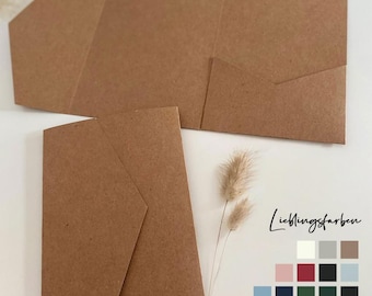 Pocketfold B6 (12x17cm) Lieblingsfarben | Klappkarte mit Tasche | Hochzeitseinladung | Einladung | Umschlag