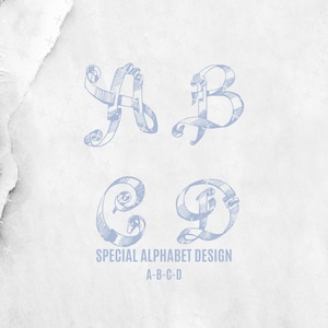 Conjunto de letras con monogramas, conjunto de monogramas vintage, alfabeto especial, letra ABCD, descarga digital de monogramas, conjunto de ABCD