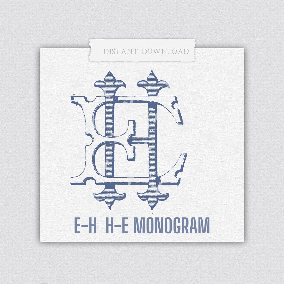 EH Wedding Monogram: Classic Interlocking Design (PDF), HE Wedding Logo ...