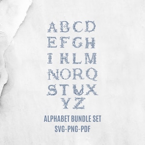 Conjunto de letras con monogramas, conjunto de monogramas vintage, alfabeto especial, letra ABCD, descarga digital de monogramas, conjunto de ABCD