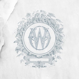 OW Wedding Monogram, WO Monogram, Wedding Logo, 0&W Wedding Crests, Monogram Wedding Crest, Vintage French Monogram