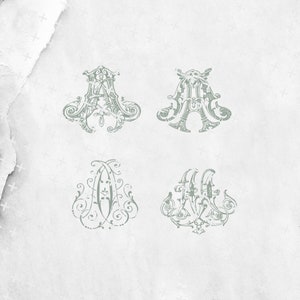 AA klassisches Monogramm, AA Hochzeitsmonogramm, AA Monogramm mit PDF, Vintage Monogramm, verschlungenes Monogramm, Hochzeitswappen, 2-Buchstaben-Monogramm