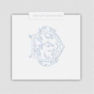 DE Classic Monogram, ED Wedding Monogram, Monogram with PDF, Intertwined Monogram, Invitation Design, Wedding Crest, 2 Letter Monogram