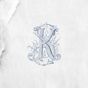 Monograma digital KS hecho a mano, monograma digital especial SK, diseño de monograma para boda K-S, monograma S-K con PDF, monograma dibujado a mano