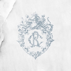 CR Digital Monogram Wedding Crests, Vintage Wedding Crests, Wedding Logo, CR Monogram