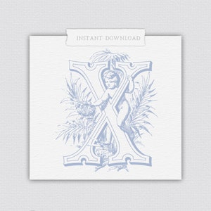 X Angel Alfabeto Vintage, Monograma de Casamento X, Decoração de Quarto de Bebê X, SVG Digital X, Carta de Anjo