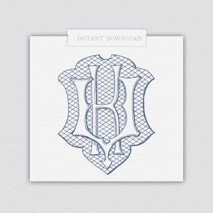Monograma digital hecho a mano del Reino Unido, monograma digital especial KU, diseño de monograma de boda del Reino Unido, monograma KU con PDF, monograma de dibujo a mano