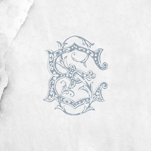 Diseño de monograma de boda ES hecho a mano (descarga digital)