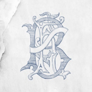 Monogramme numérique fait main BH, monogramme numérique spécial HB, conception de monogramme de mariage BH, monogramme HB avec PDF, monogramme de dessin à la main