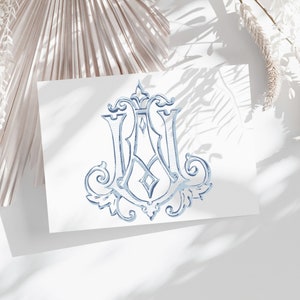 AU klassisches Monogramm, UA Hochzeitsmonogramm, Monogramm mit PDF, verschlungenes Monogramm, Einladungsdesign, Hochzeitswappen, 2-Buchstaben-Monogramm