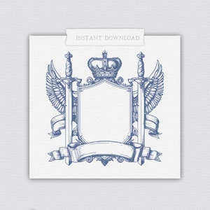 Hand Drawn Wedding Crest: Personalized Invitation Design (Digital)