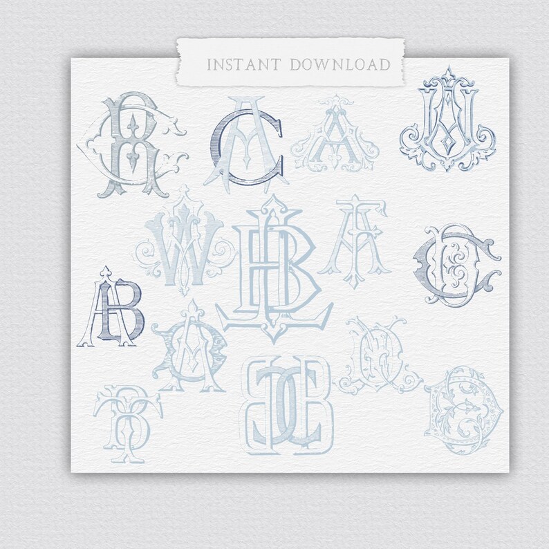 Custom Wedding Monogram: Classic Intertwined Design (PDF) - Etsy