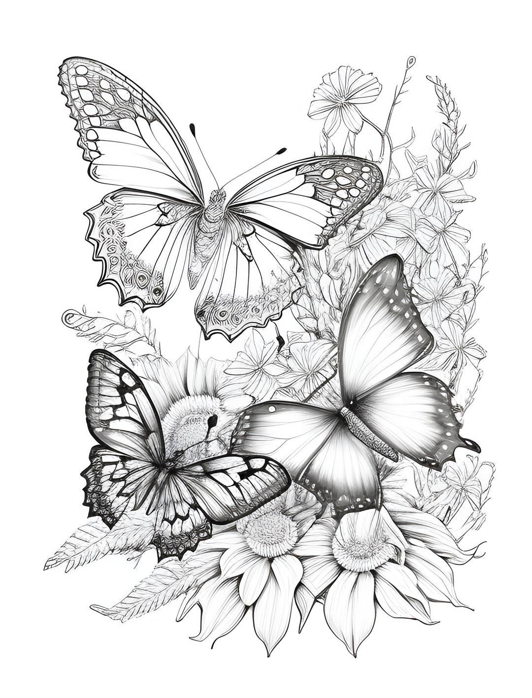 Floral Coloring Books for Adults Relaxation Butterflies and Flowers [Book]